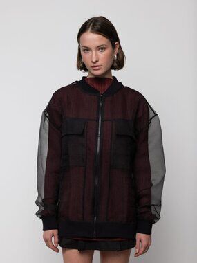 ESTHÉ Organza Oversized Bomber Jacket – Black XL